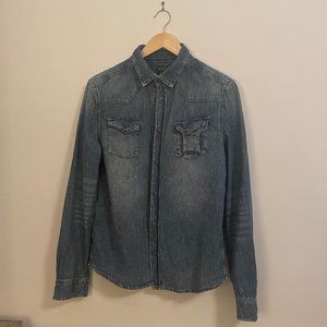 AllSaints Denim Long Sleeve Shirt size Medium